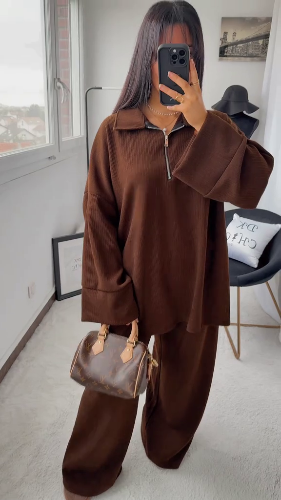Ensemble Confort Oversize – Chocolat