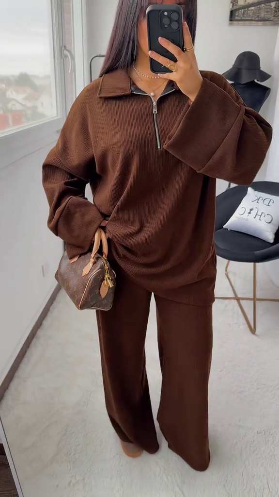 Ensemble Confort Oversize – Chocolat